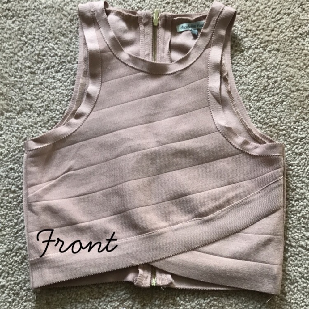 Blush/Nude Criss-Cross crop top - NWT